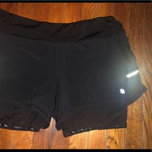 Black shorts built in tights brand Athleta